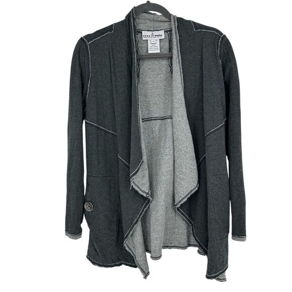 neon buddha Sweaters - Neon Buddha Womens Long Sleeve Draped Cardigan Size S Cotton Grey Lagenlook Arts